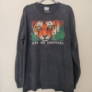 Vintage 1993 Human-I-Tees "Eye On Survival Tiger"